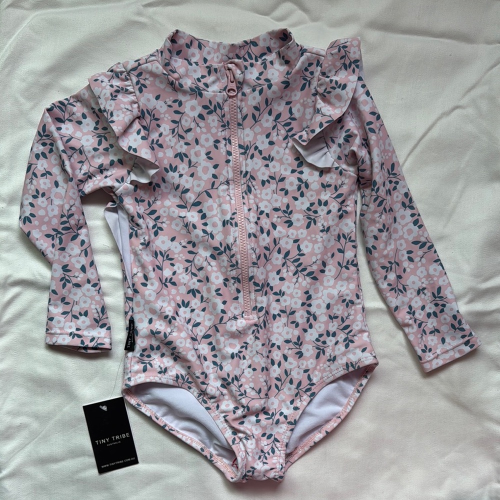 Tiny Tribe Pink Floral Kids Swimwear